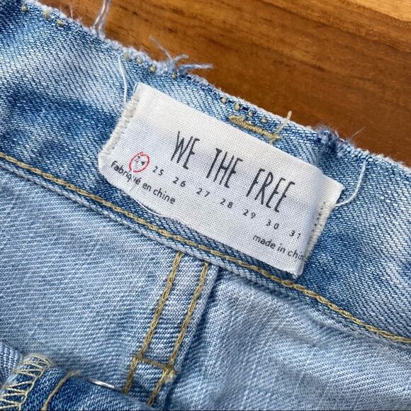 FREE PEOPLE Womens Cut Off Light Wash Crochet Denim Distressed Shorts Size 24 - Picture 7 of 8